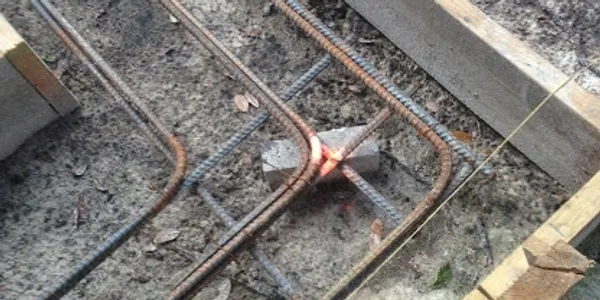 17 Oaks Plantation — rebar and steel reinforcement laid for foundation during land clearing and construction